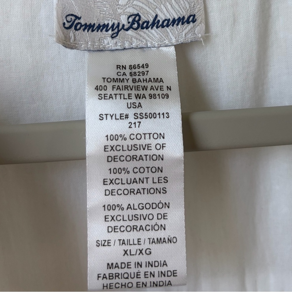 Tommy Bahama White Cotton Embroidered Tunic Dress Coverup XL - Picture 2 of 7